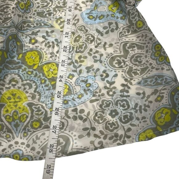 GAP Wide Crochet Neckline Butterfly Short Sleeve Paisley Top - Picture 6 of 7